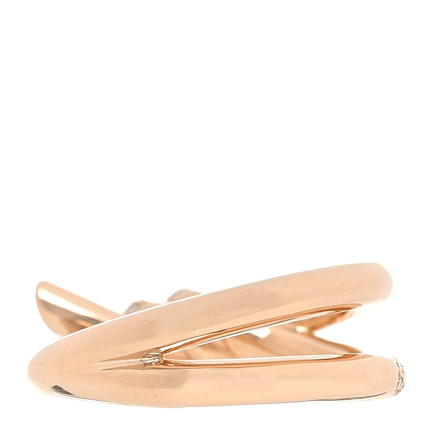 18K Rose Gold Diamond Double Row Knot Ring 50 5.5