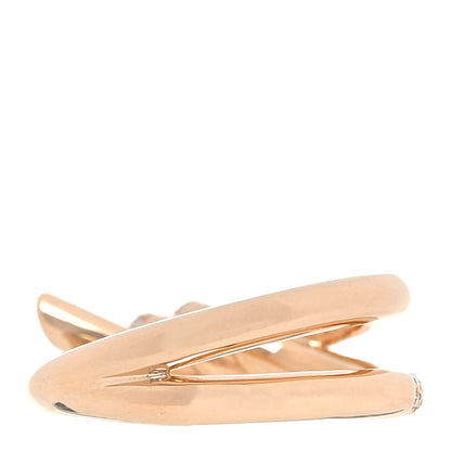 Tiffany 18K Rose Gold Diamond Double Row Knot Ring 50 5.5 3 of 5
