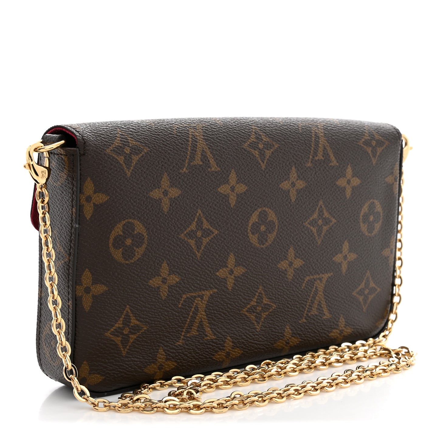 Monogram Pochette Felicie Chain Wallet Fuchsia
