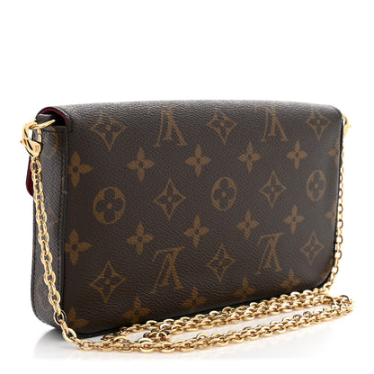 Louis Vuitton Monogram Pochette Felicie Chain Wallet Fuchsia 3 of 12