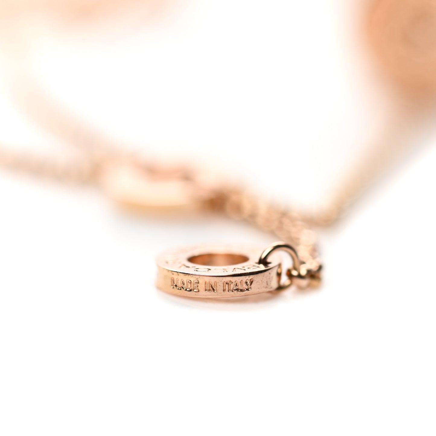 18K Rose Gold Diamond Small B.Zero1 Pave Pendant Necklace