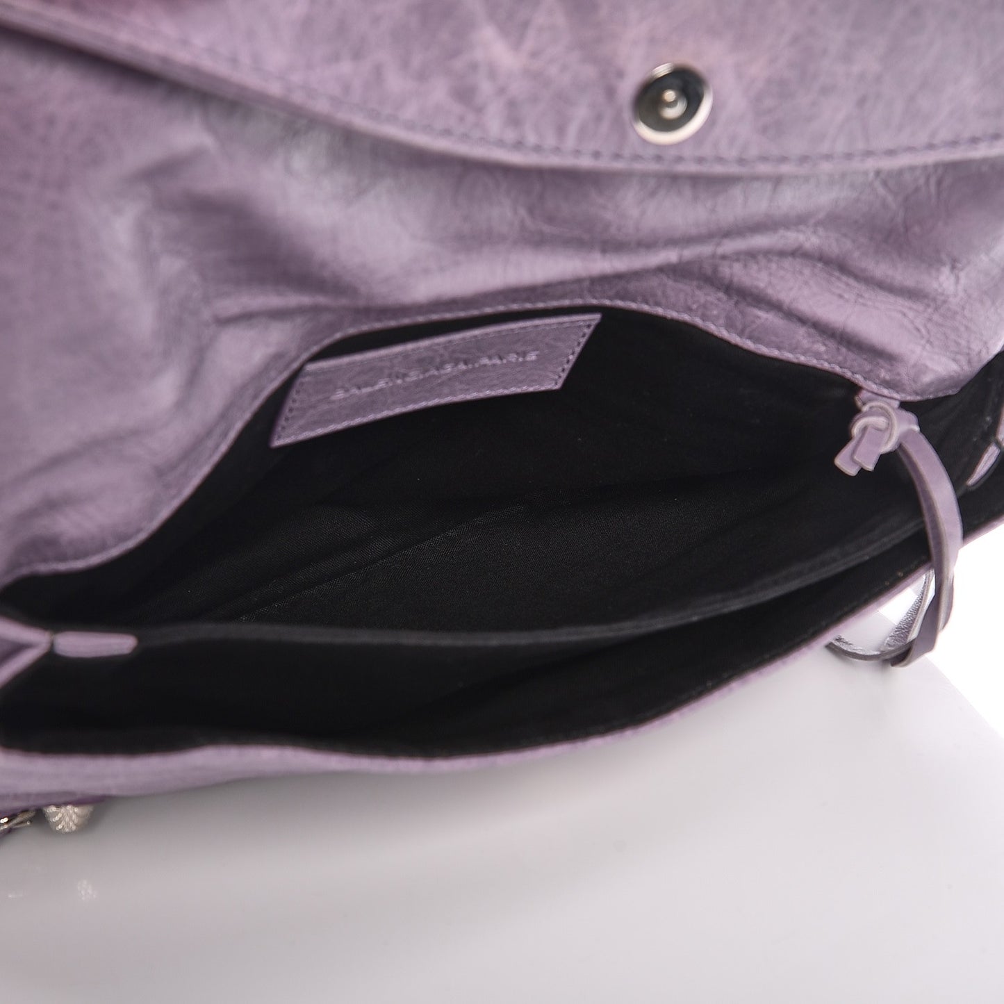 Agneau Giant 12 Silver Hardware Envelope Clutch Glycine