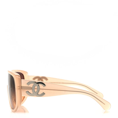 Chanel Transparent Acetate Shield Sunglasses 5495 Light Pink 3 of 7