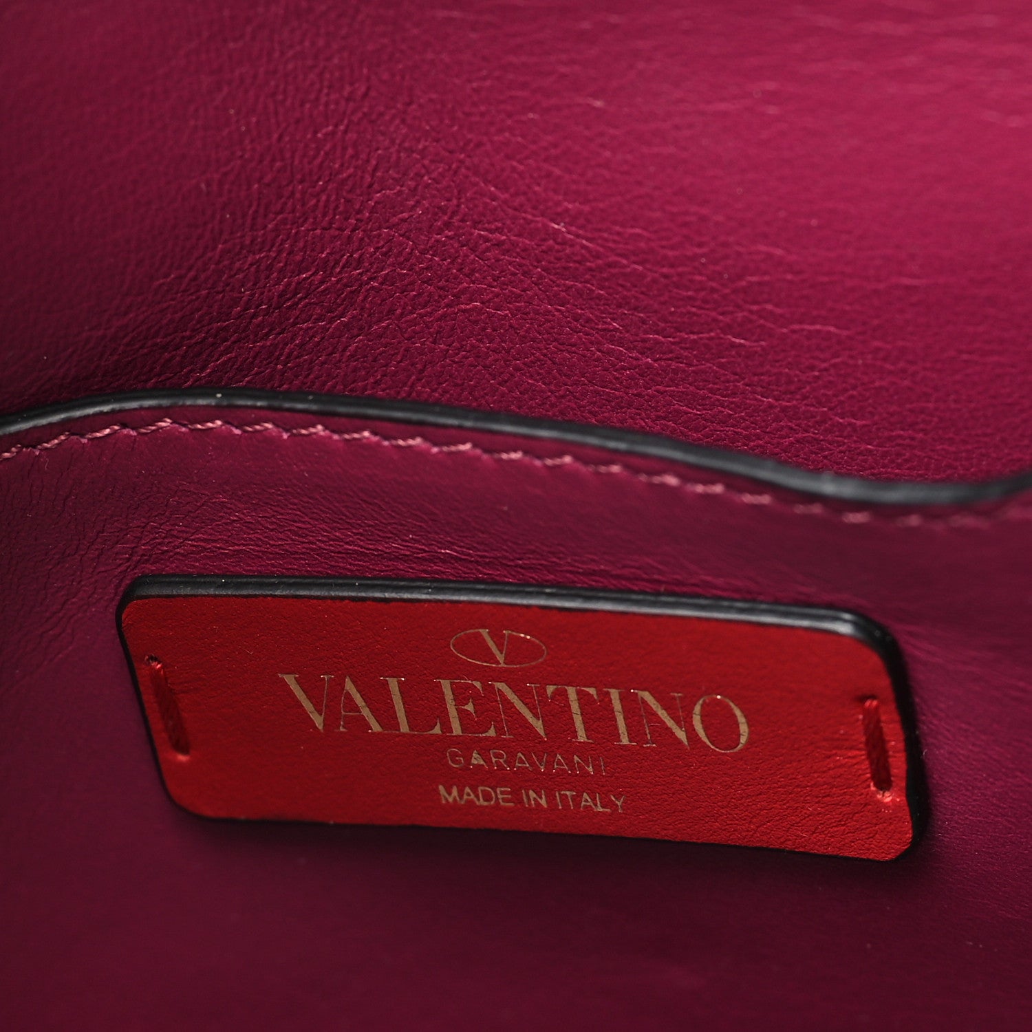Valentino Garavani Calfskin V Rivet Chain Clutch Camelia 6 of 8