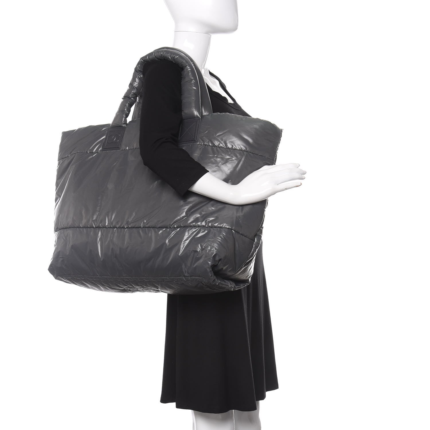 Chanel Nylon Coco Cocoon Large Reversible Tote Grey 2 of 9