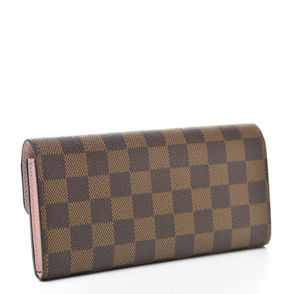Louis Vuitton Damier Ebene Emilie Wallet Rose Ballerine 3 of 8