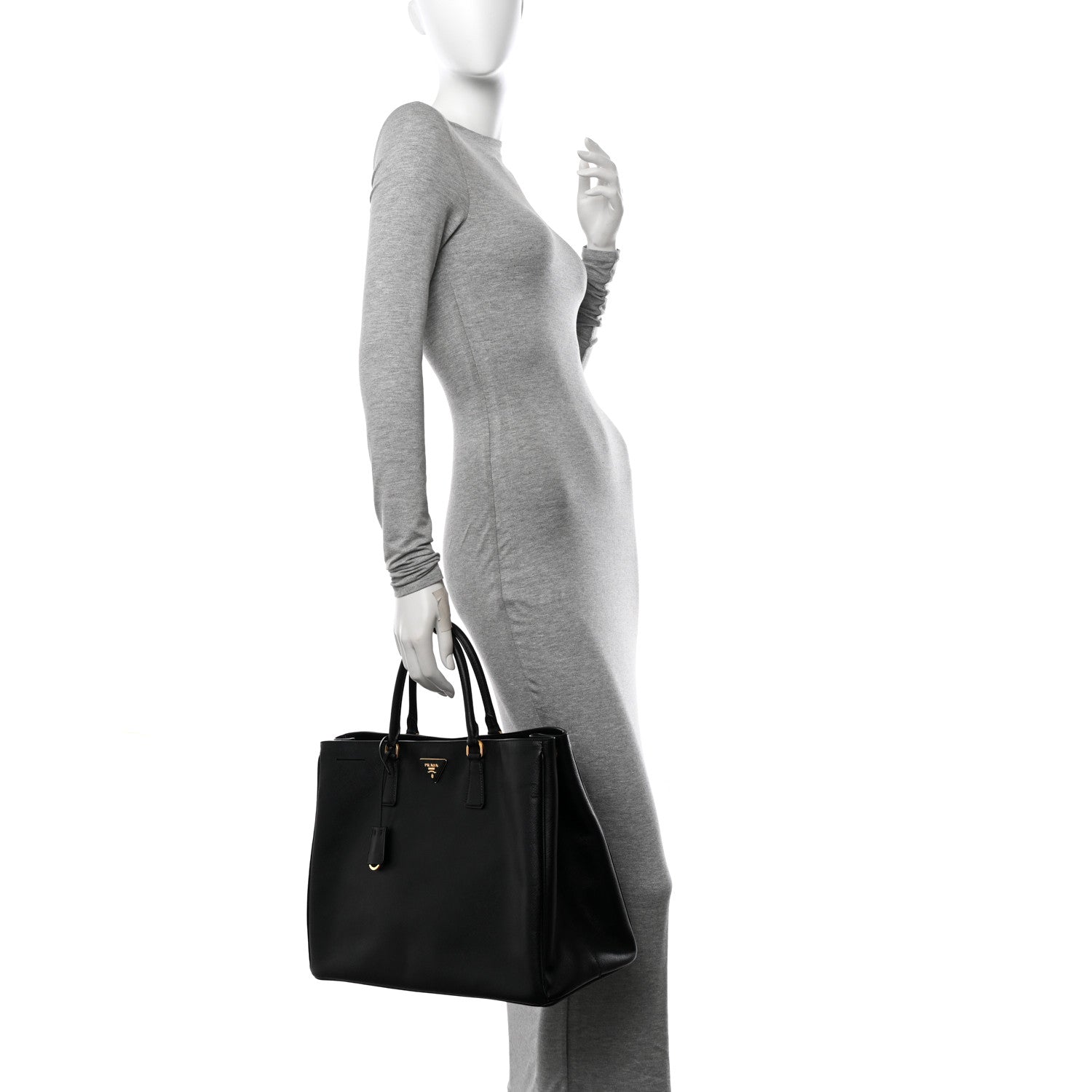 Prada Saffiano Lux Large Tote Tote Black 2 of 11