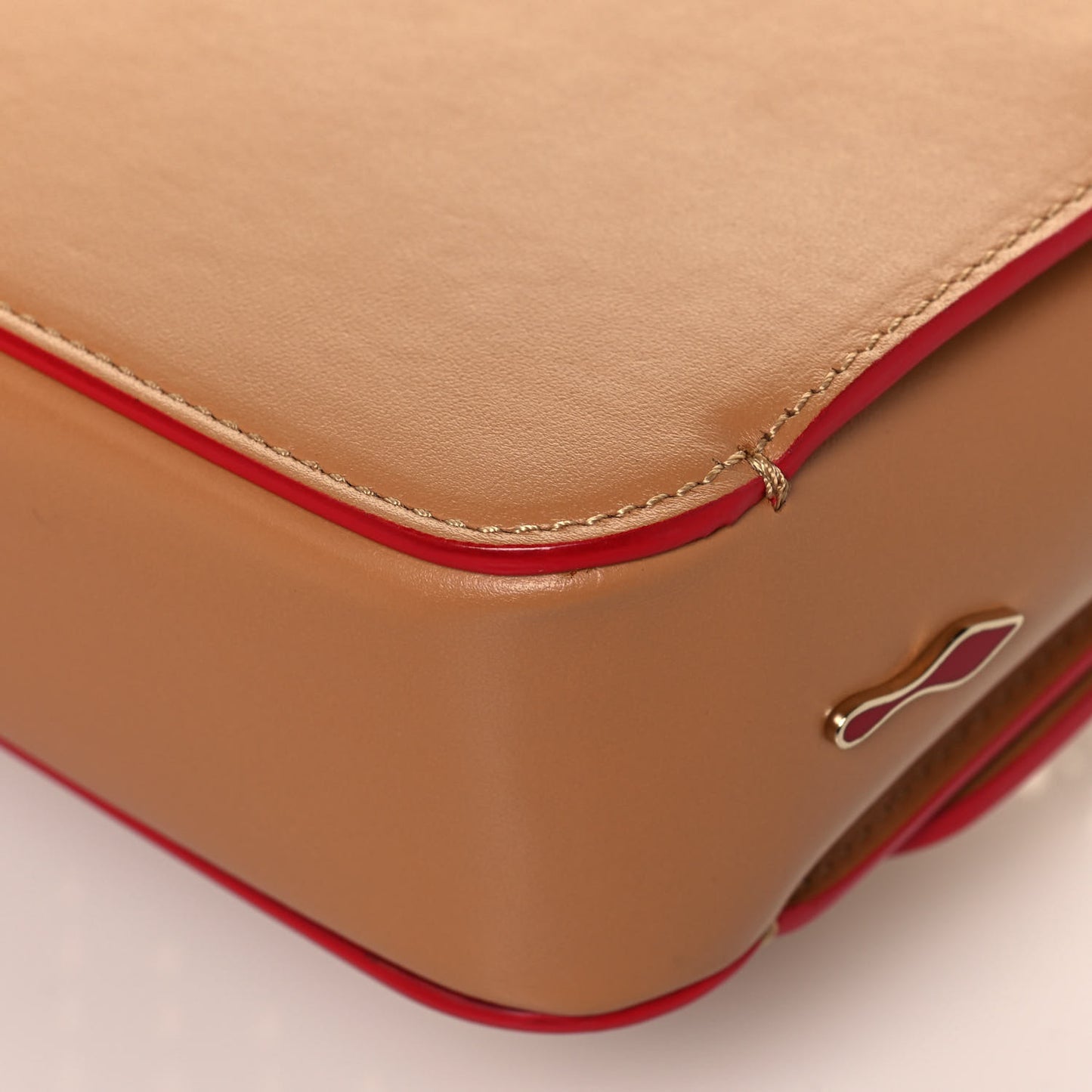 Calfskin Spikes Baby Sweet Charity Shoulder Bag Biscuit