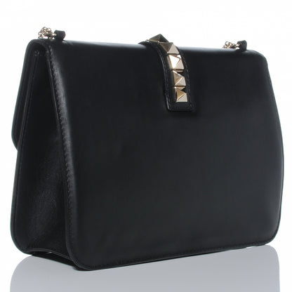 Valentino Garavani Vitello Grande Glam Lock Rockstud Flap Black 3 of 7