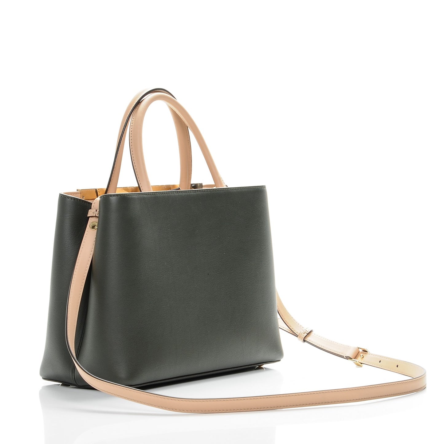 Vitello Dolce Bi-Color Petite 2Jours Tote Verde Prato Makeup