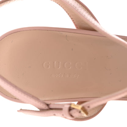 Gucci Lifford Calfskin GG Marmont Ankle Wrap 105mm Sandals 39 Perfect Pink 7 of 9