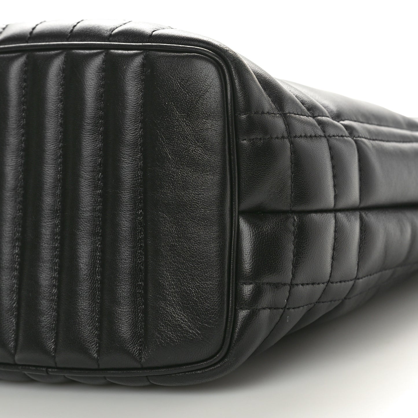 Lambskin Quilted Small Lola Bucket Bag Black