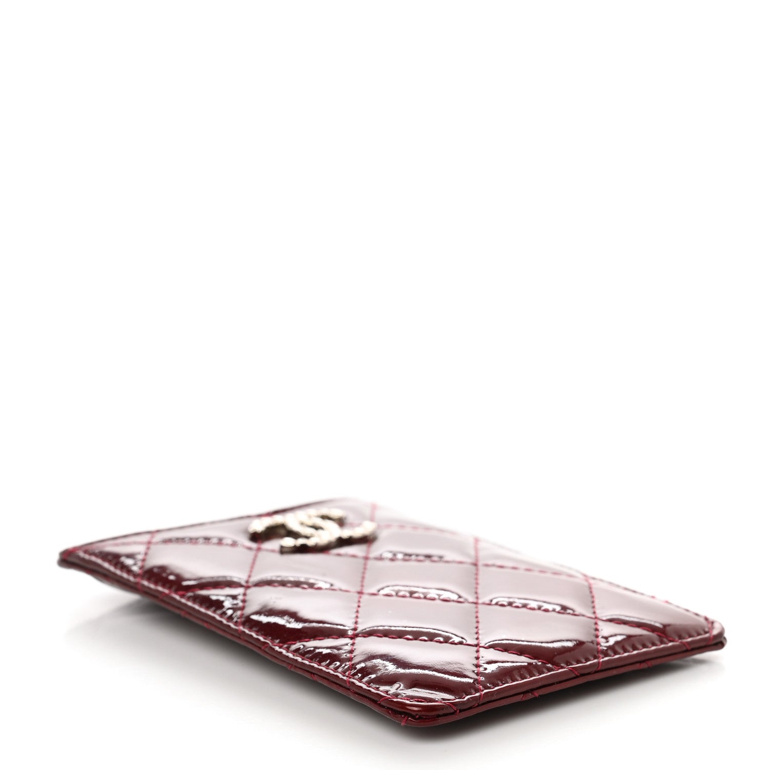 Chanel Patent Quilted Brilliant iPhone Case Burgundy 4 of 8