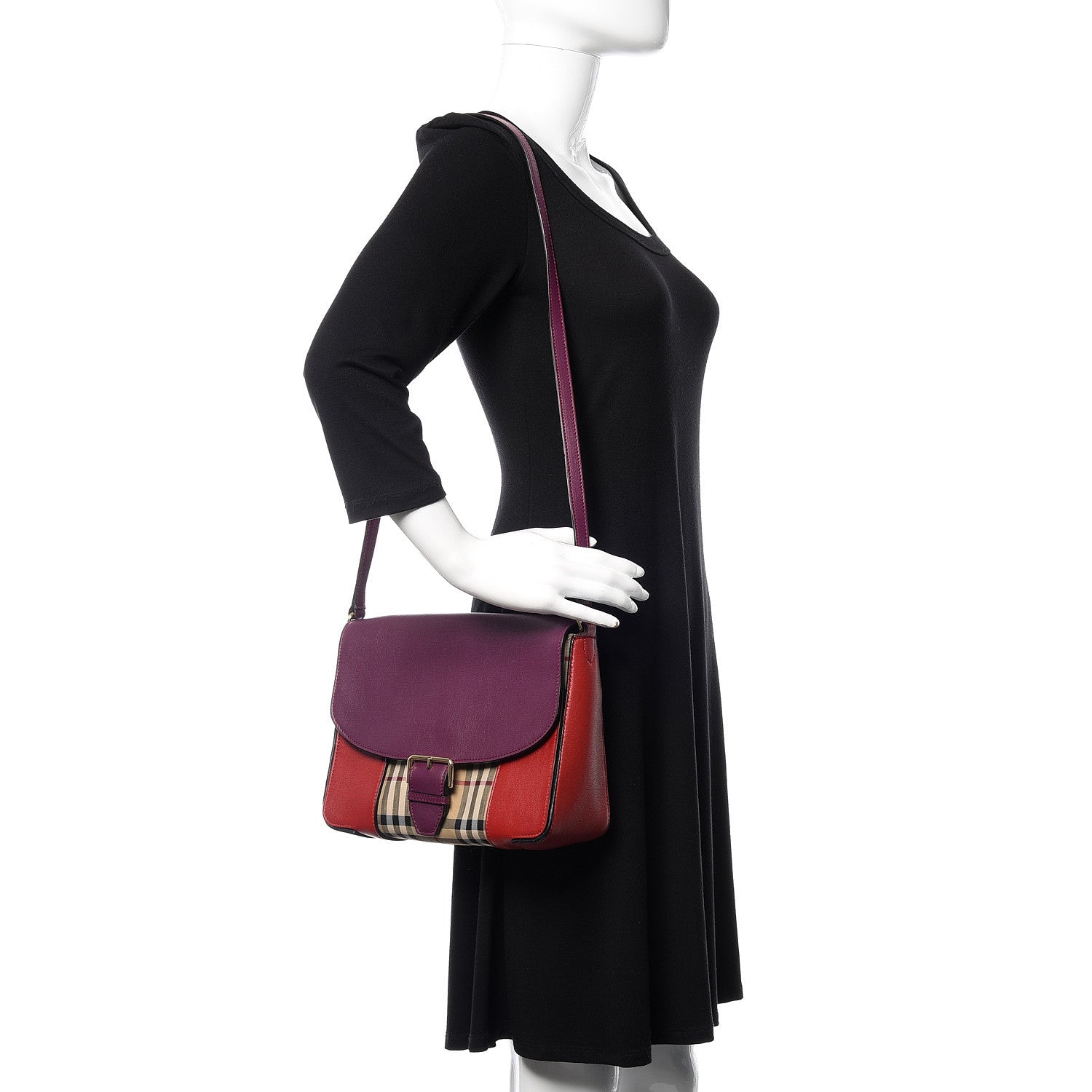 Burberry Horseferry Check Medium Dickens Crossbody Bag Purple 2 of 11