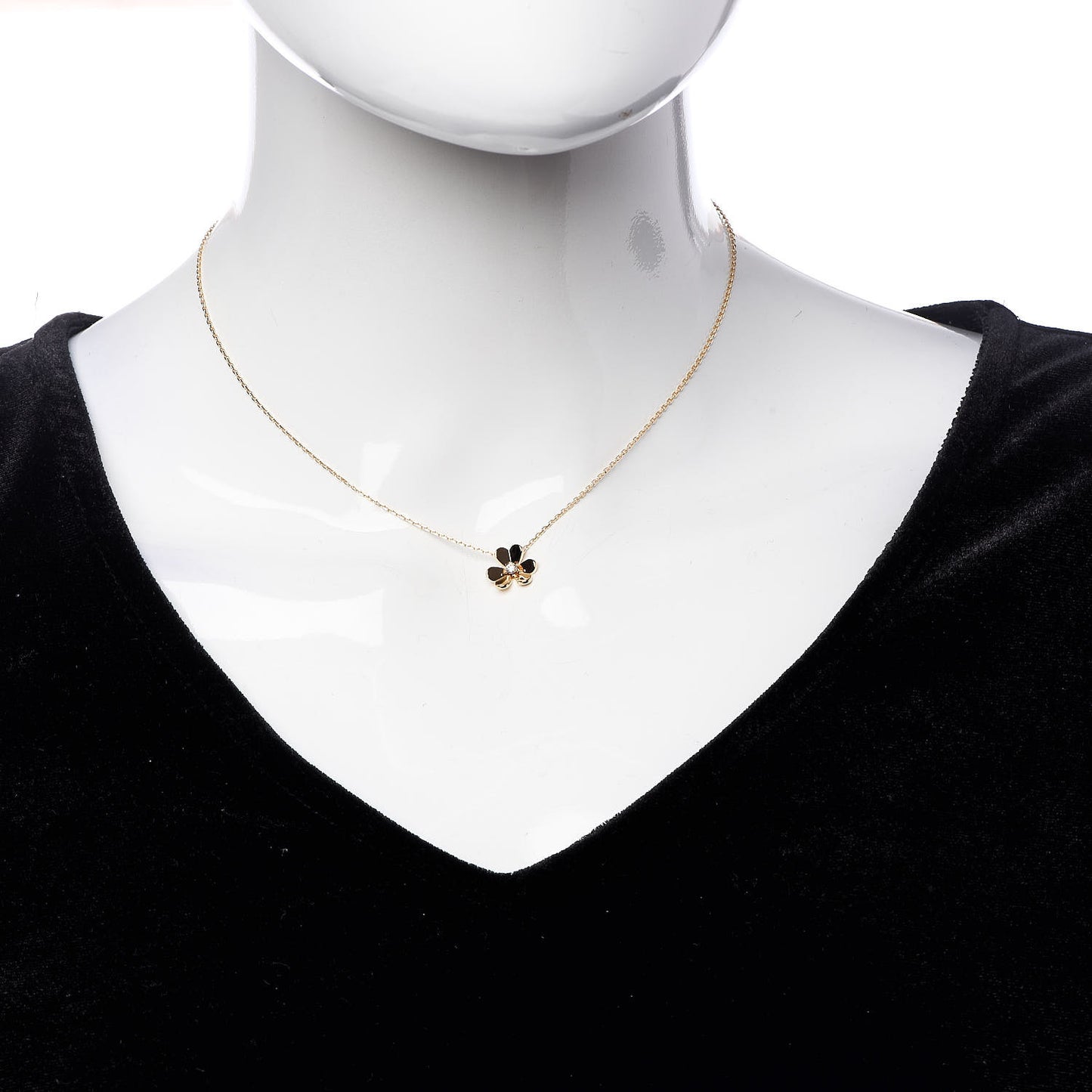 18K Yellow Gold Diamond Mini Frivole Pendant Necklace