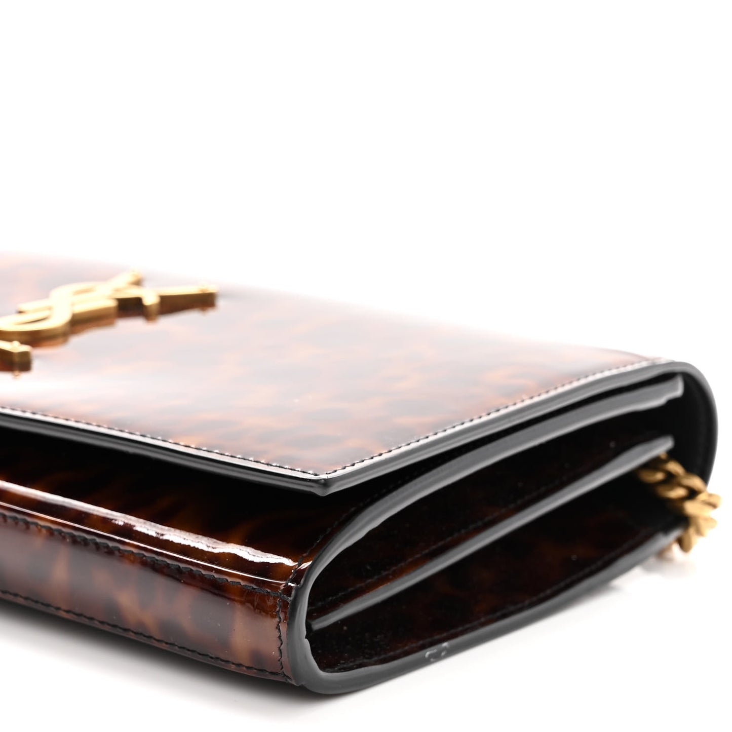 Patent Monogram Chain Wallet Tortoiseshell