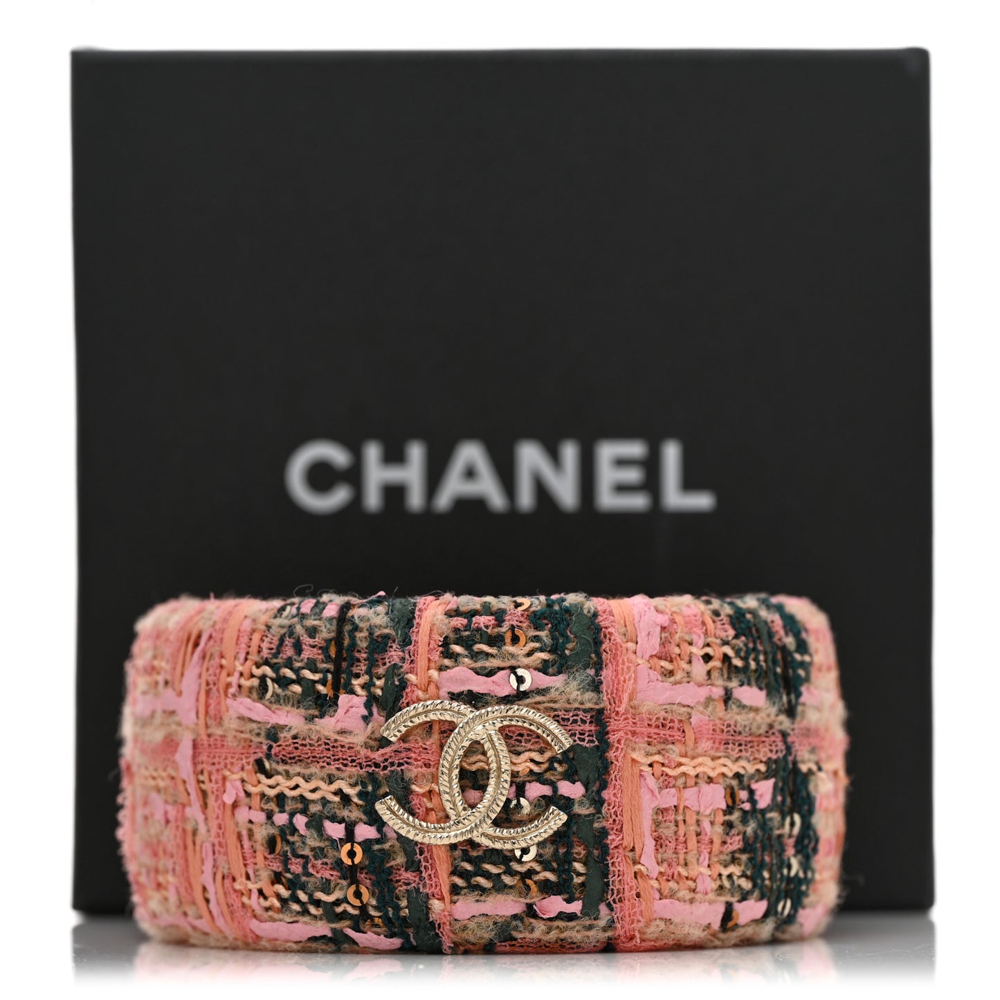 CC Tweed Cuff Bracelet S Pink