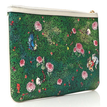 Gucci X YUKO HIGUCHI Canvas Calfskin GG Web Yuko Higuchi Print Large Ophidia Pouch Clutch White 3 of 11