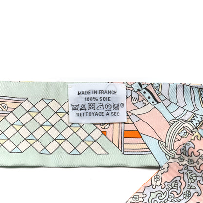 Hermes Silk De l'Ombrelle Aux Duels Twilly Ciel Rose Pale Orange 4 of 4