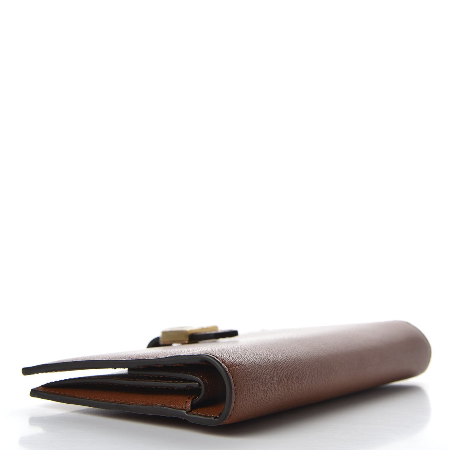 Calfskin GV3 Long Wallet Chestnut