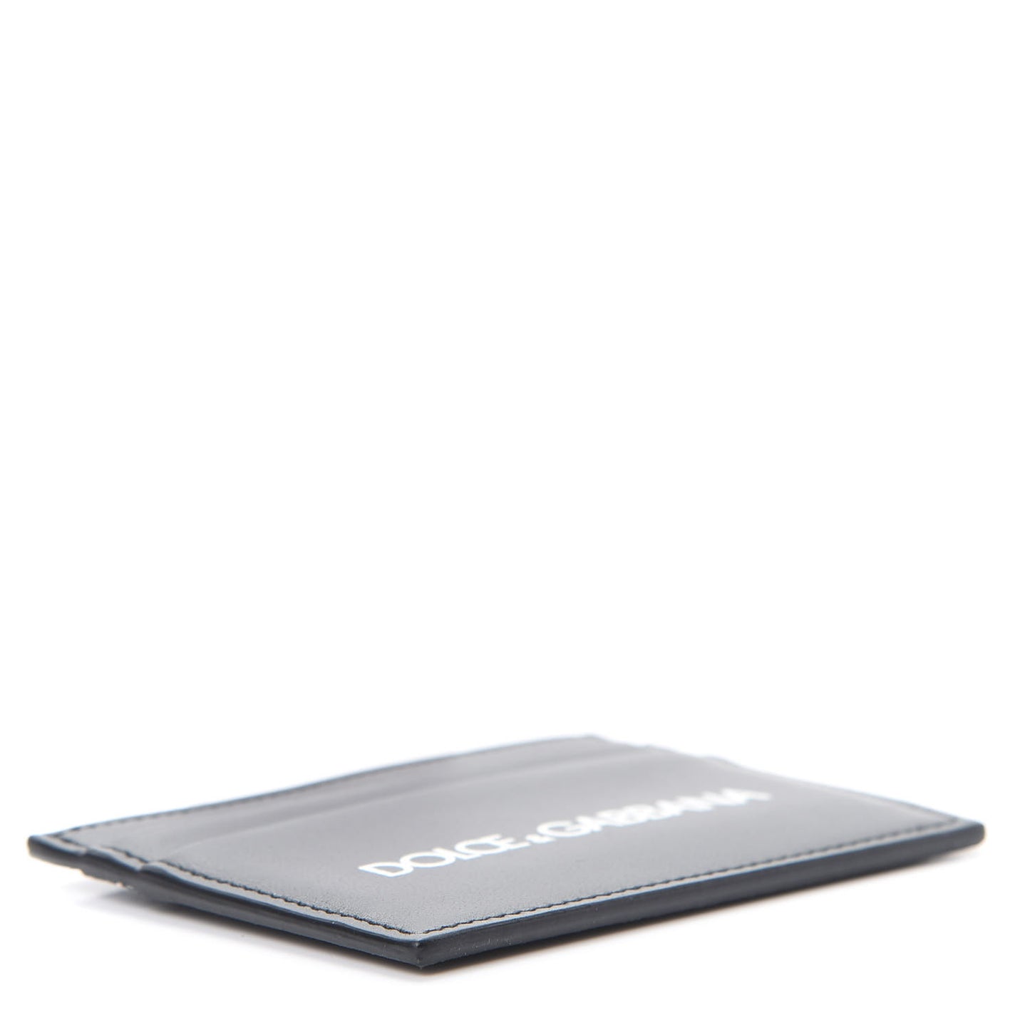 Calfskin Logo Card Holder Black