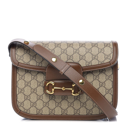 Gucci GG Supreme Monogram Horsebit 1955 Shoulder Bag Beige Brown Sugar 1 of 10
