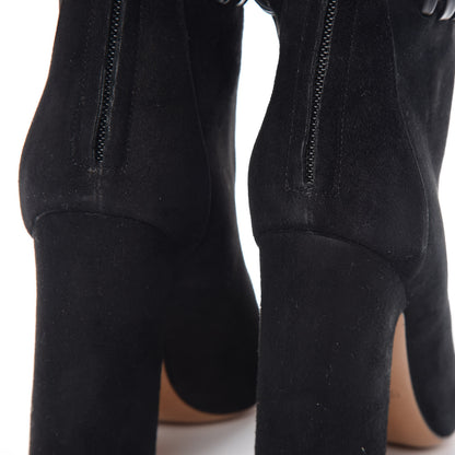 Valentino Garavani Suede Ankle Chain Boots 35.5 Black 11 of 15