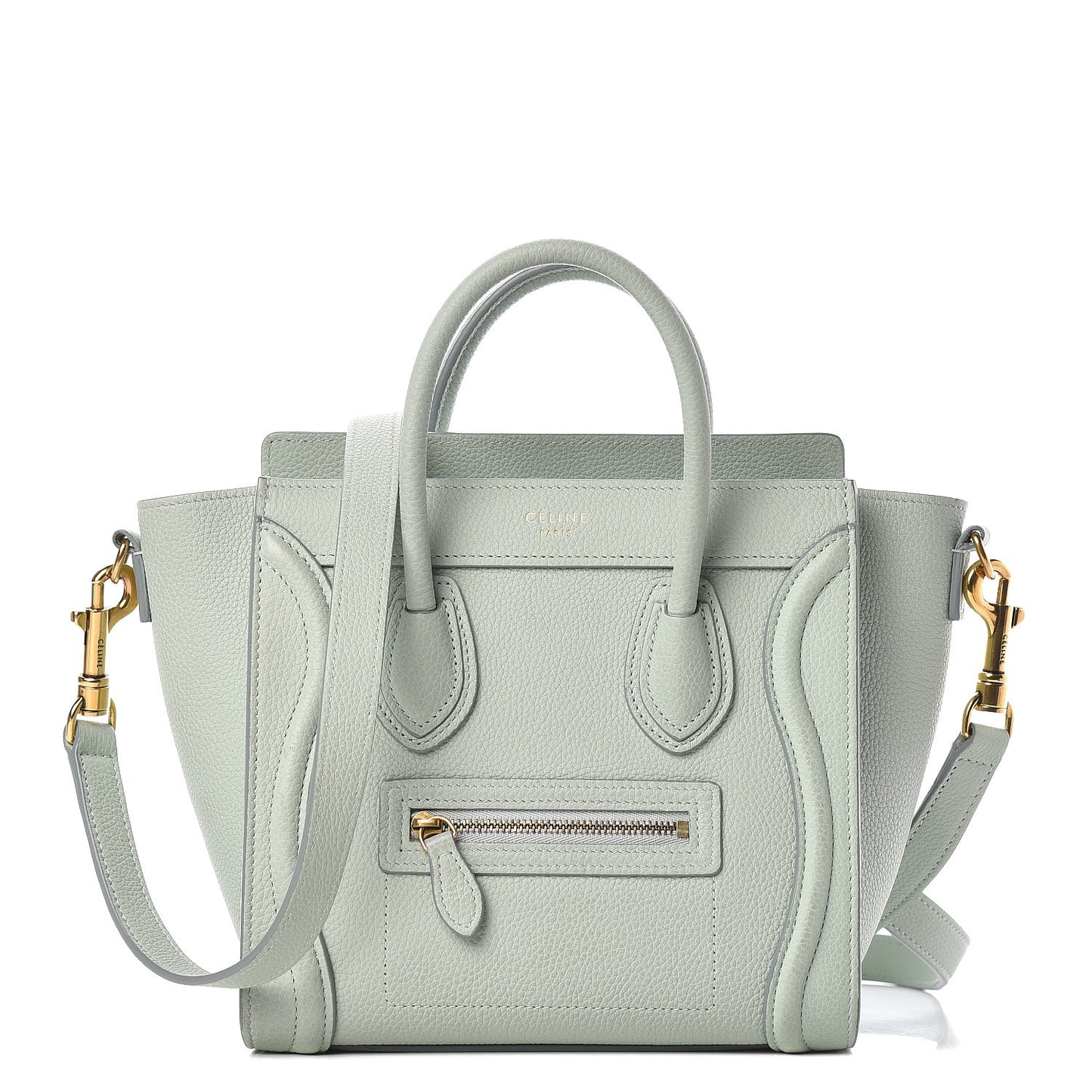 Drummed Calfskin Nano Luggage Almond