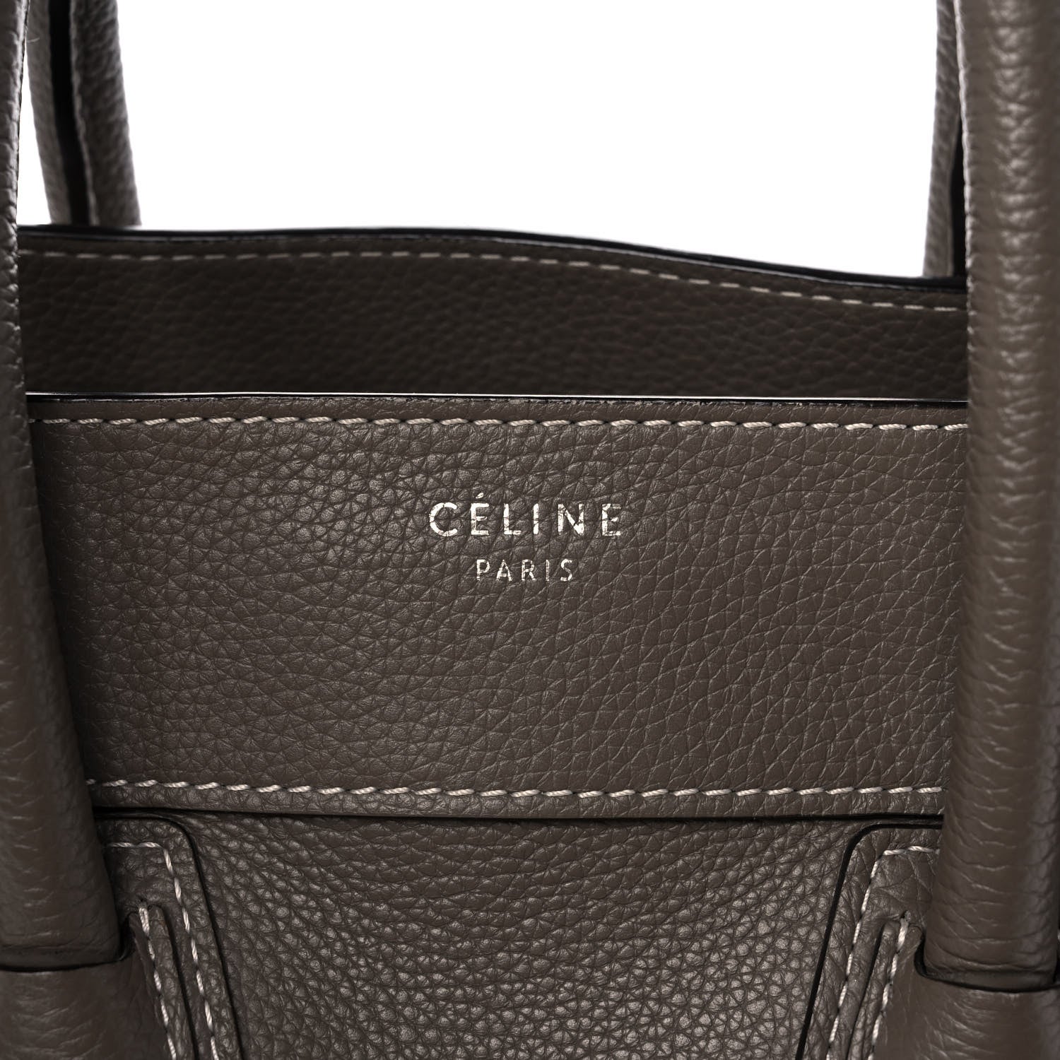 Celine Drummed Calfskin Mini Luggage Souris 8 of 17