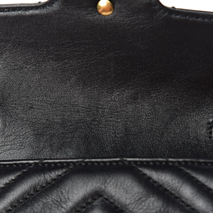 Gucci Calfskin Matelasse Super Mini GG Marmont Shoulder Bag Black 8 of 10