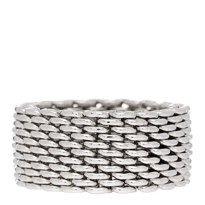 Tiffany Sterling Silver Somerset Mesh Ring 54 7 3 of 4