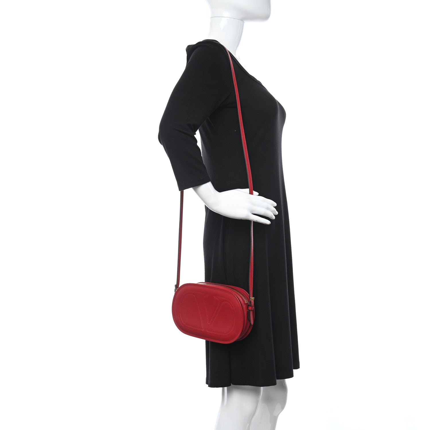 Valentino Garavani Calfskin VLogo Crossbody Red 2 of 9