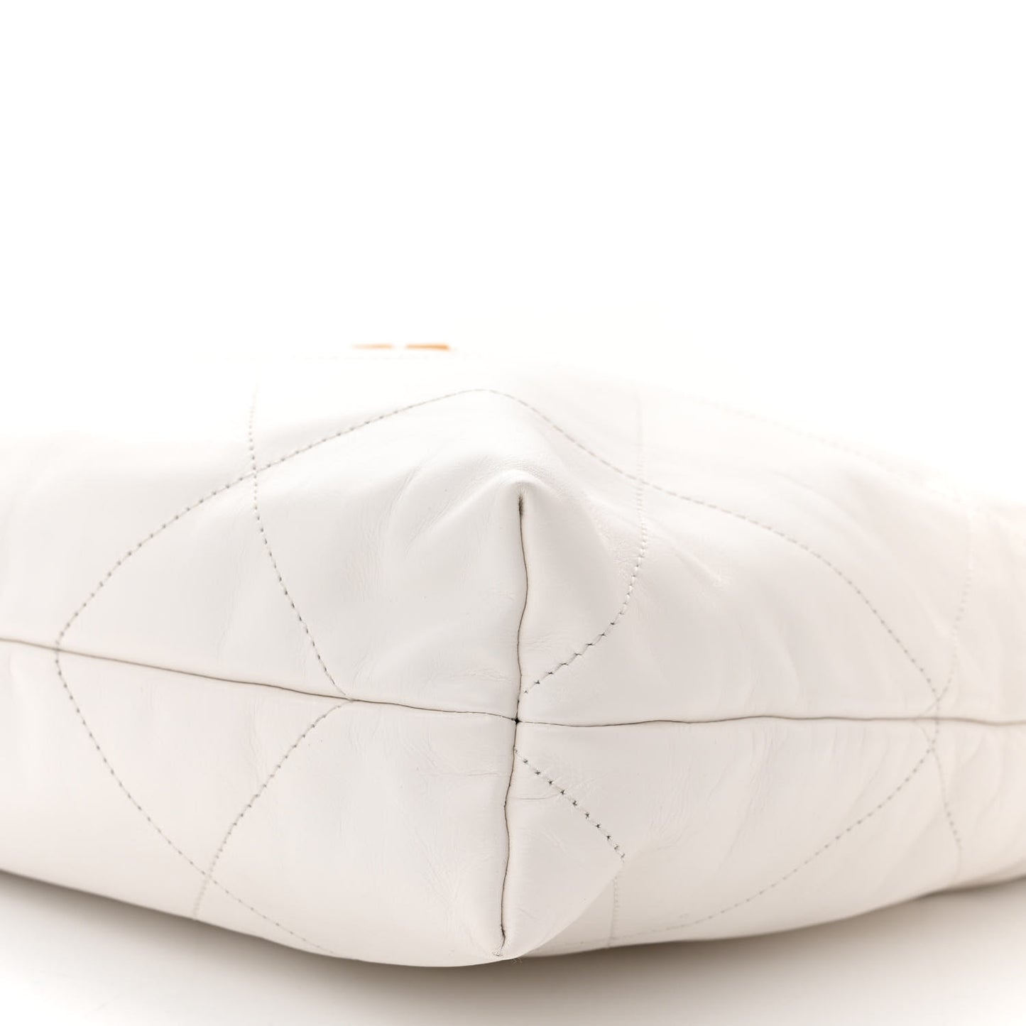 Shiny Calfskin Quilted Chanel 22 White