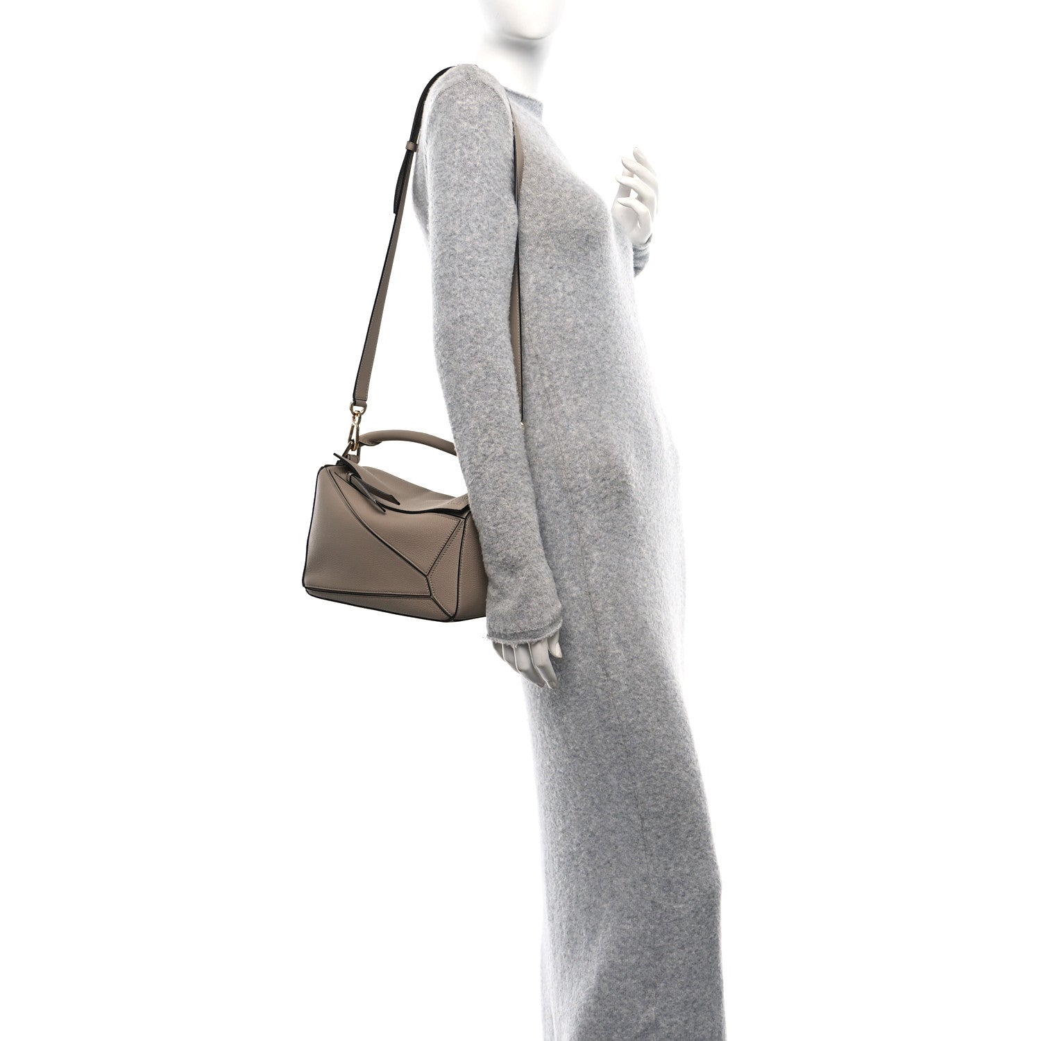 Loewe Grained Calfskin Small Puzzle Bag Sand 2 of 9