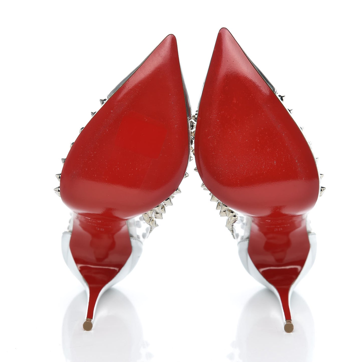 PVC Metallic Gloss Spike Me 100 Pumps 38 Silver