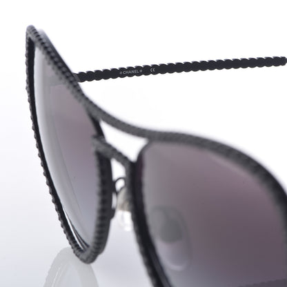 Chanel Crystal Aviator Sunglasses 71108 Black 6 of 7