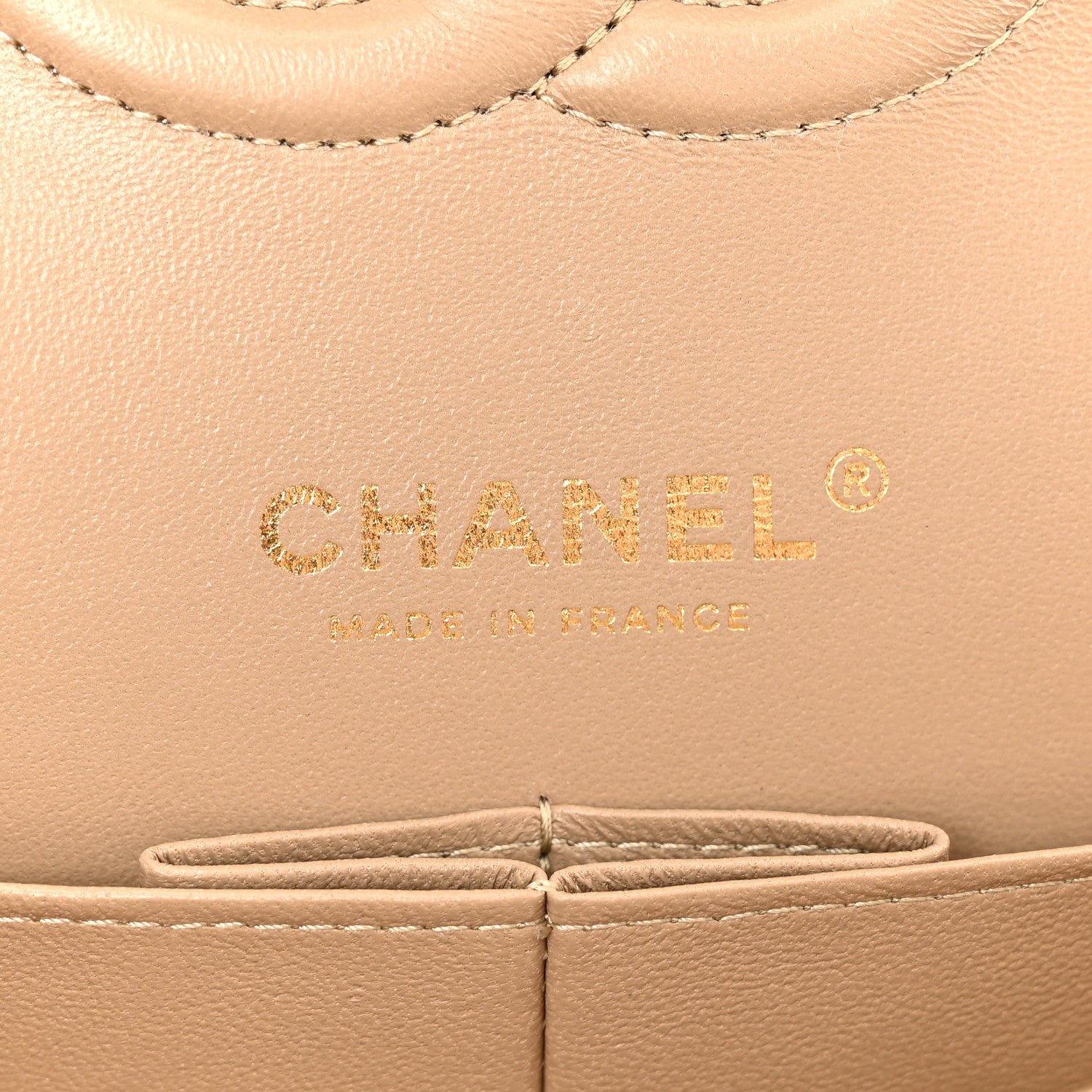 Chanel Caviar Quilted Medium Double Flap Dark Beige 6 of 10