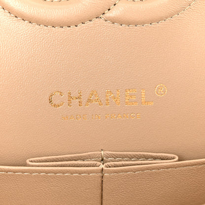Chanel Caviar Quilted Medium Double Flap Dark Beige 6 of 10