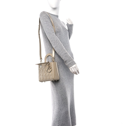 Christian Dior Patent Cannage Small Lady Dior Beige 2 of 10