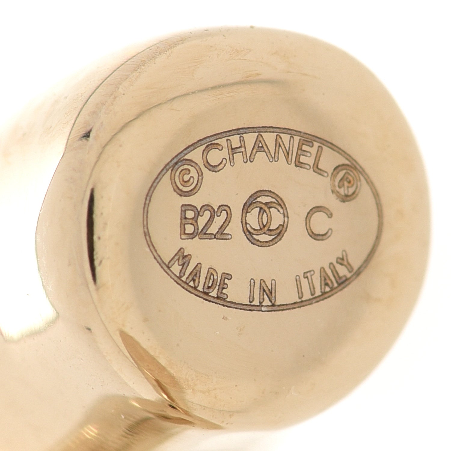 Chanel Metal Large CC Earrings Light Gold 4 of 5