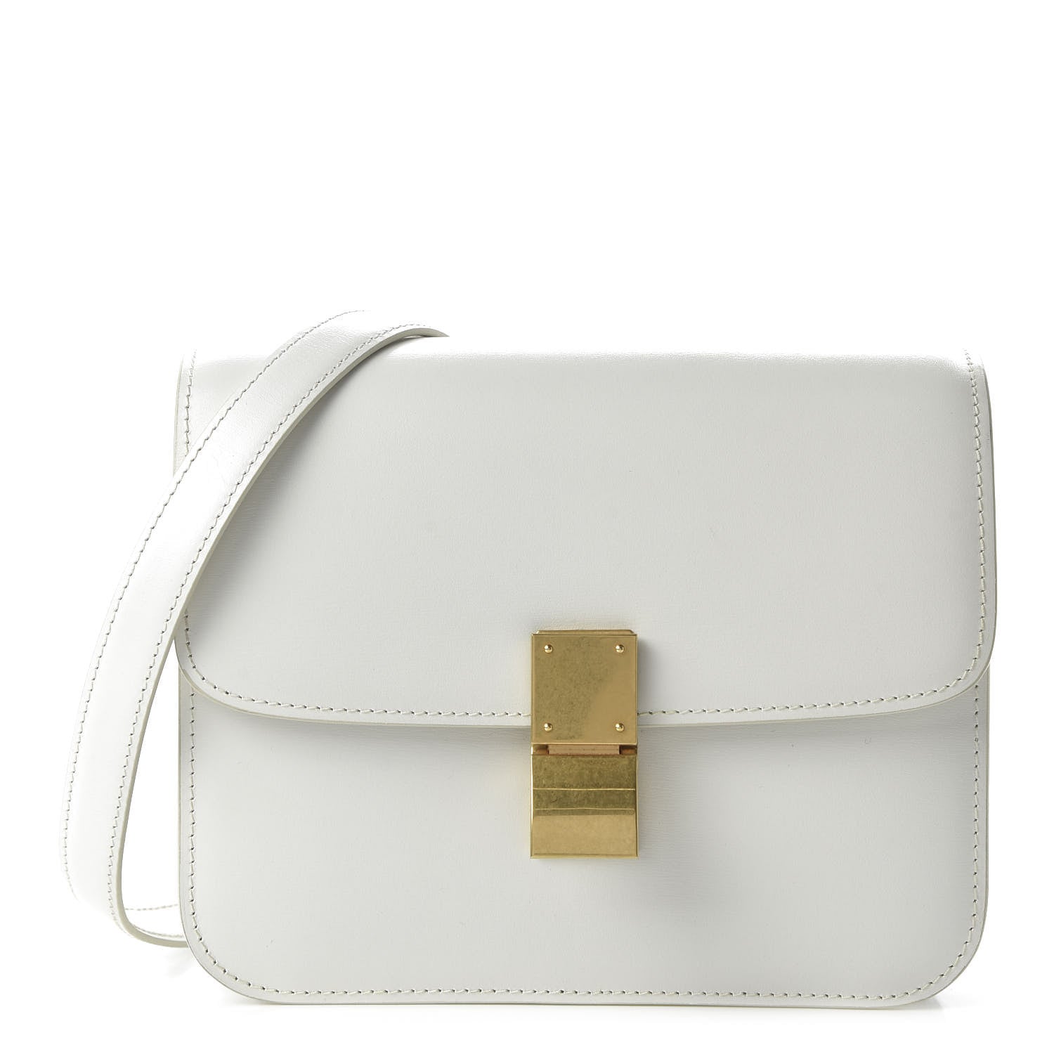 Celine Box Calfskin Teen Classic Box Flap Bag White 1 of 11