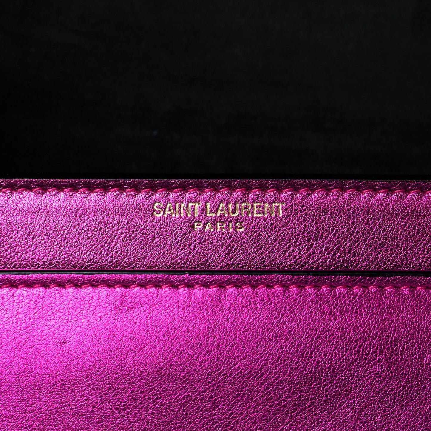 Metallic Calfskin Small Monogram Sunset Fuchsia