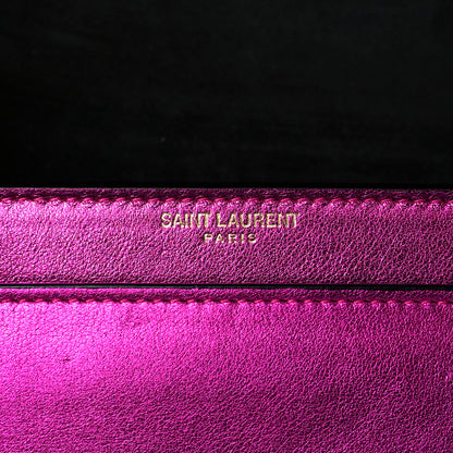 Saint Laurent Metallic Calfskin Small Monogram Sunset Fuchsia 5 of 8