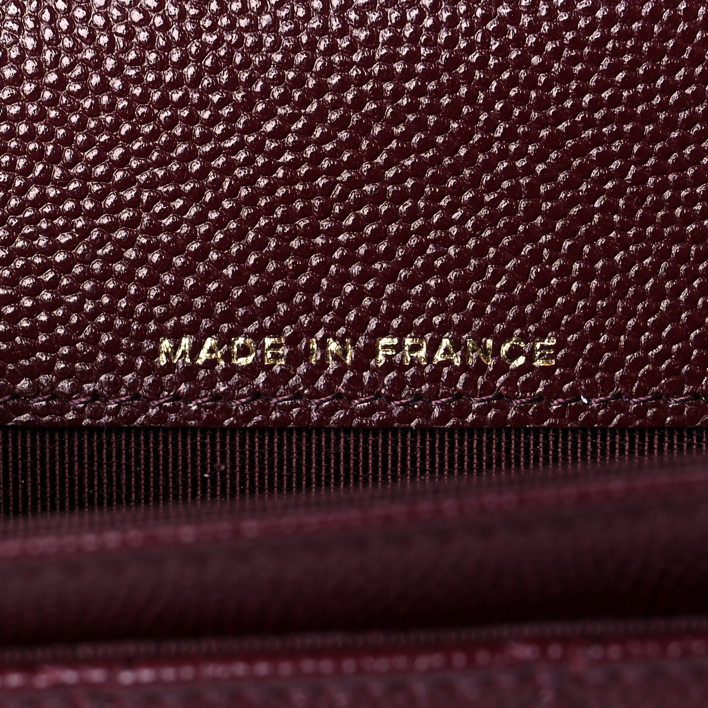 Caviar Quilted Flap Card Holder Wallet Burgundy