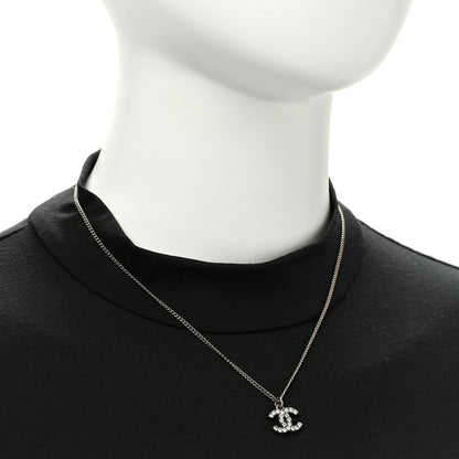 Chanel Crystal Timeless CC Necklace Silver 2 of 5