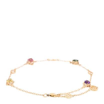 Gucci 18K Yellow Gold Tourmaline Amethyst Beryl Interlocking G Chain Bracelet 2 of 3