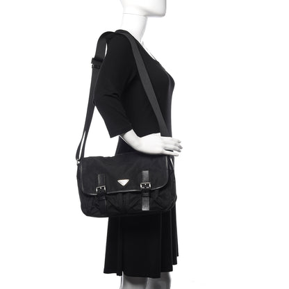 Prada Nylon Vela Messenger Bag Black 2 of 12