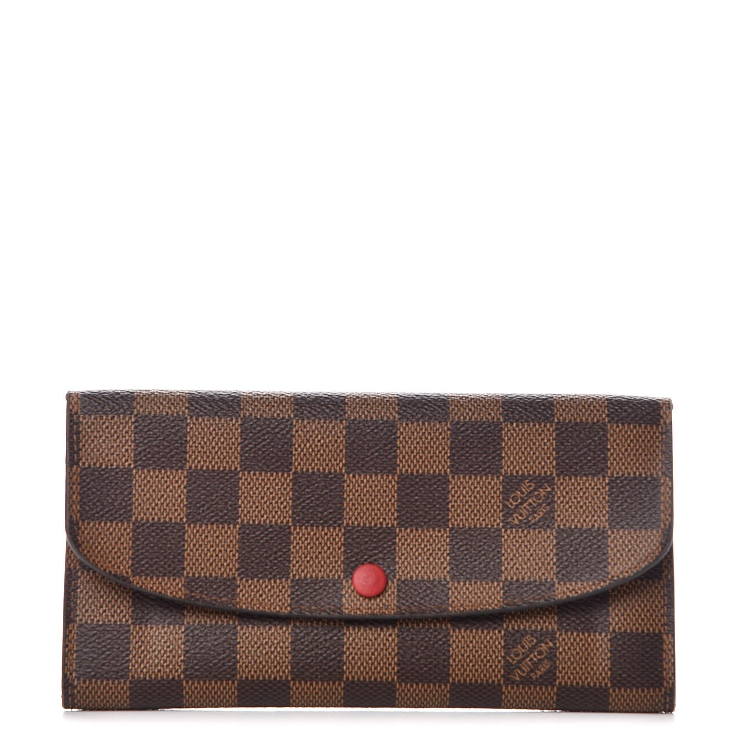 Louis Vuitton Damier Ebene Emilie Wallet Red 1 of 11