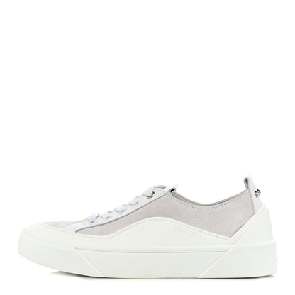 Jimmy Choo Suede Calfskin VBC Lace Up Sneakers 37 White Natural 1 of 10