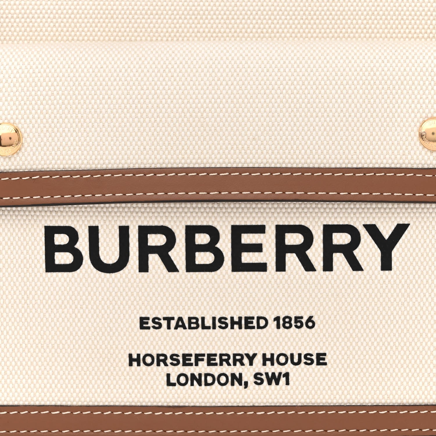 Burberry Canvas Smooth Calfskin Two Tone Mini Pocket Bag Natural Malt Brown 9 of 12